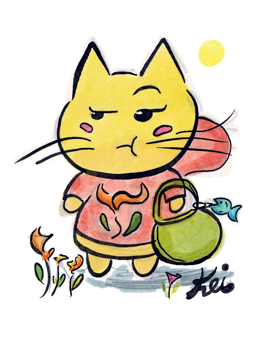 cat charm (5x7 print)