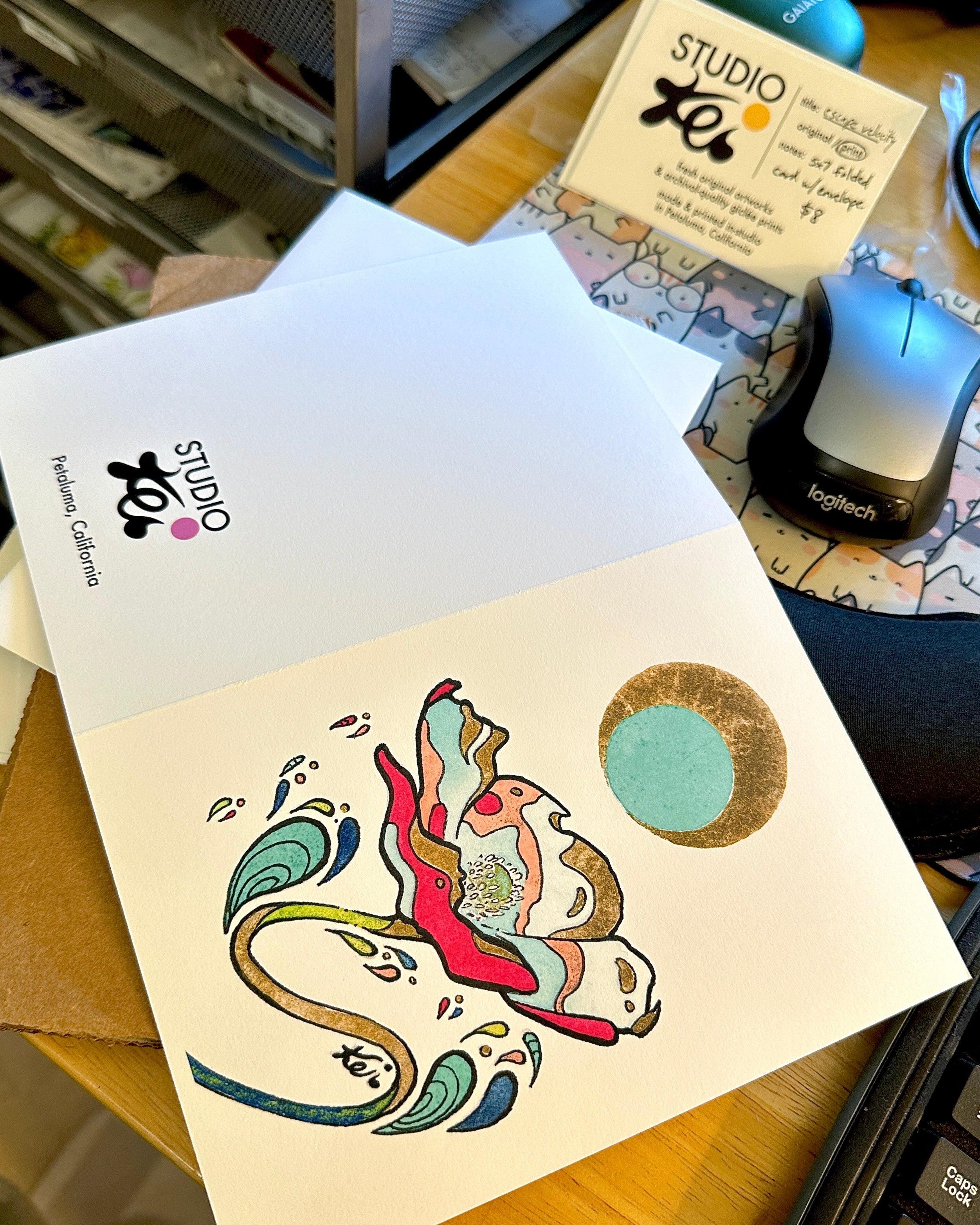 escape velocity (card + envelope)